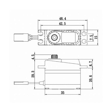 Savox High Voltage Micro Tail Servo w/Soft Start, 0.095sec / 111.1oz @ 7.4v