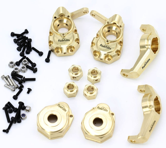Power Hobby TRX-4 Brass Upgrade Parts, Steering / Portal / C Hubs / Hexes