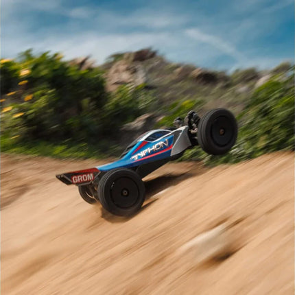 Arrma Typhon Grom MEGA 4WD 380 Brushed 1/18 Buggy RTR Blue/Silver ARA2106T1