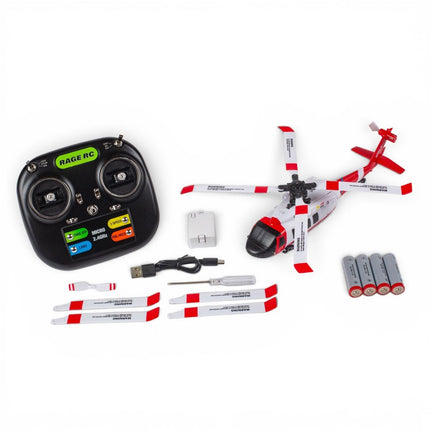 Rage R/C Hero-Copter BL, 4-Blade Brushless RTF Heli Coast Guard RGR6151