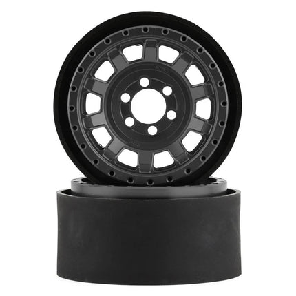Vanquish Products KMC KM236 Tank 2.2" Beadlock Crawler Wheels Grey (2) VPS08703