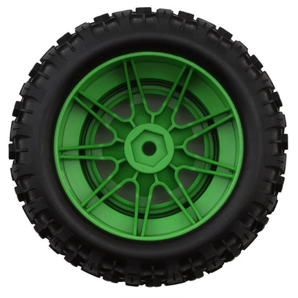 Traxxas Mini Maxx Sledgehammer Front PreMount Tires Green (2) 10771-GRN