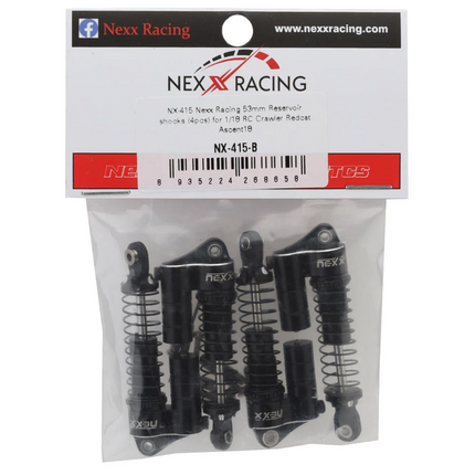 NEXX Racing Redcat Ascent18 Reservoir Aluminum Oil Shocks (Black) (4) (53mm)