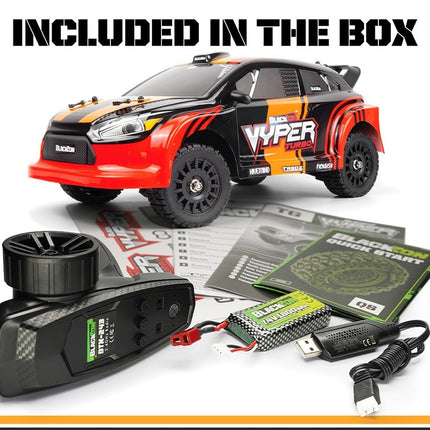BlackZon Vyper RX Turbo 1/16 4WD 2S Brushless Rally Car - Red/Org BZN540283