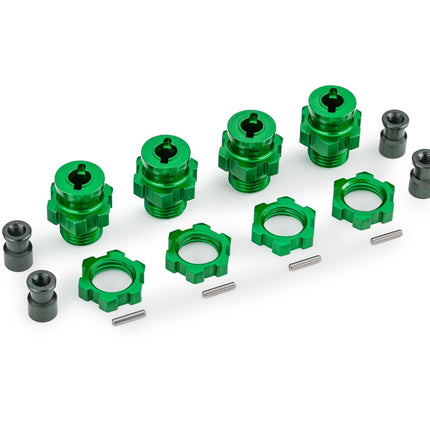 Traxxas 17 mm Green Aluminum Splined Hubs w/ Nuts (4) For Traxxas 4X4 1/10