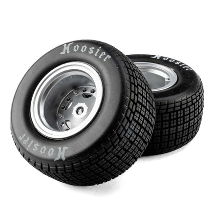 Losi 22S Dirt Late Model Hoosier 1/10 Pre-Mount Tires (Satin Alum) Med LOS-4642