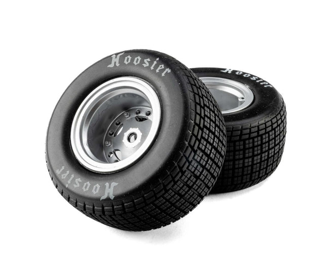 Losi 22S Dirt Late Model Hoosier 1/10 Pre-Mount Tires (Satin Alum) Med LOS-4642