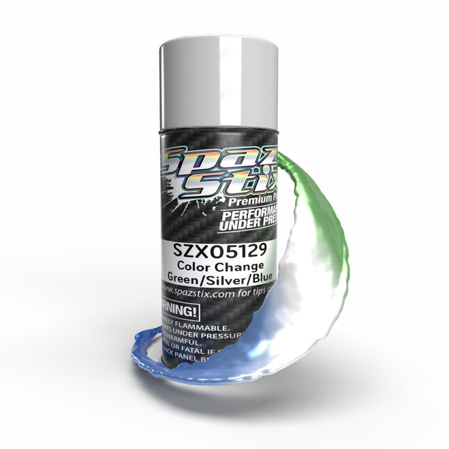 Spaz Stix Color Change Aerosol Paint, Green/Silver/Blue, 3.5oz Can SZX05129