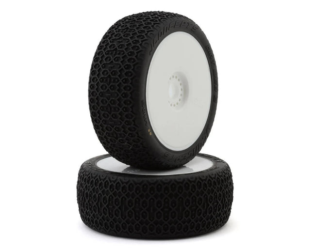 JConcepts Dirt Web 2 Pre-Mounted 1/8 Buggy Tires (2) White G2-Medium 4105-105291