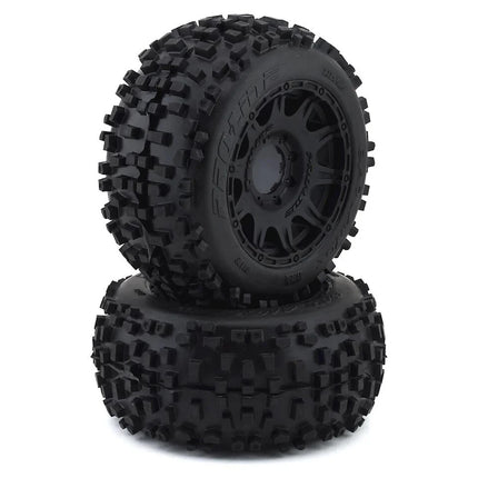 Pro-Line Badlands 3.8" Pre-Mounted Truck Tires (Black) w/Raid Wheels (M2)