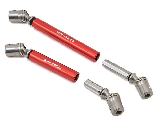 Yeah Racing Stainless Steel Front & Rear Center Shaft for Traxxas TRX-4 (Red)