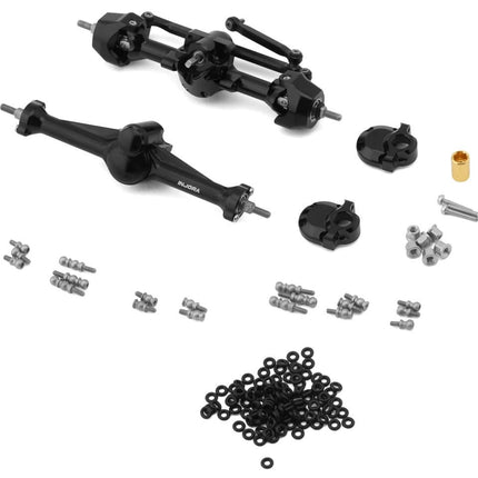 Injora Axial SCX30 +3mm Aluminum Front & Rear Planet Axles (Black) SCX30-25BKFR