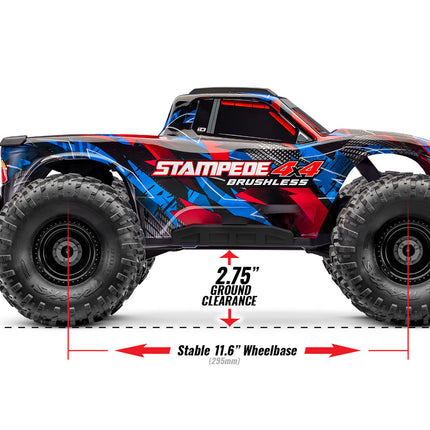 Traxxas 67454-4 Stampede® 4x4 VX3 1/10 RTR 4WD Brushless Monster Truck w/VX3 ESC, TQi™ Sport 2.4GHz Radio & TSM® (Various Colors) TRA67454-4