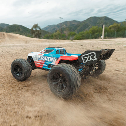 Arrma Mini Kraton 3S BLX 4X4 1/16 RTR Brushless Speed Monster Truck (Red/Blue) w/2.4GHz Radio, 3S LiPo Battery & Charger ARA2508ST1