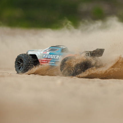 Arrma Mini Kraton 3S BLX 4X4 1/16 RTR Brushless Speed Monster Truck (Red/Blue) w/2.4GHz Radio, 3S LiPo Battery & Charger ARA2508ST1