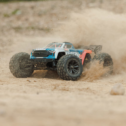 Arrma Mini Kraton 3S BLX 4X4 1/16 RTR Brushless Speed Monster Truck (Red/Blue) w/2.4GHz Radio, 3S LiPo Battery & Charger ARA2508ST1