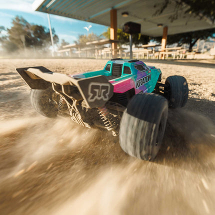Arrma Mini Kraton 3S BLX 4X4 1/16 RTR Brushless Speed Monster Truck (Teal/Pink) w/2.4GHz Radio, 3S LiPo Battery & Charger ARA2508ST2