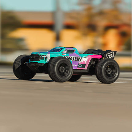 Arrma Mini Kraton 3S BLX 4X4 1/16 RTR Brushless Speed Monster Truck (Teal/Pink) w/2.4GHz Radio, 3S LiPo Battery & Charger ARA2508ST2