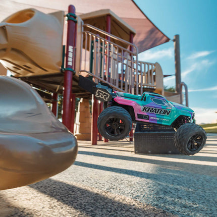 Arrma Mini Kraton 3S BLX 4X4 1/16 RTR Brushless Speed Monster Truck (Teal/Pink) w/2.4GHz Radio, 3S LiPo Battery & Charger ARA2508ST2