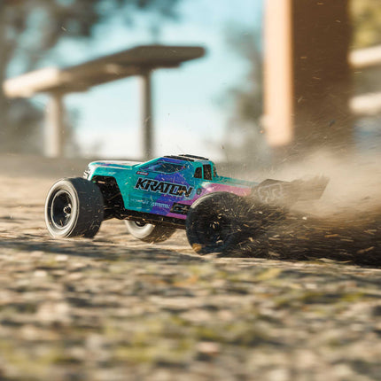 Arrma Mini Kraton 3S BLX 4X4 1/16 RTR Brushless Speed Monster Truck (Teal/Pink) w/2.4GHz Radio, 3S LiPo Battery & Charger ARA2508ST2