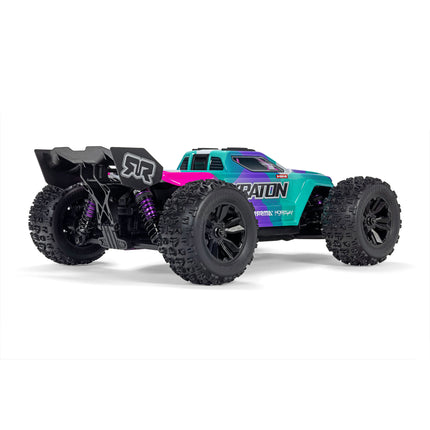 Arrma Mini Kraton 3S BLX 4X4 1/16 RTR Brushless Speed Monster Truck (Teal/Pink) w/2.4GHz Radio, 3S LiPo Battery & Charger ARA2508ST2