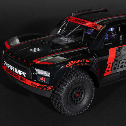 Arrma Mojave 6S EXB RTR Brushless 1/7 4WD Extreme Bash Desert Truck (Black/Red) w/2.4GHz Radio ARA7704V3T1