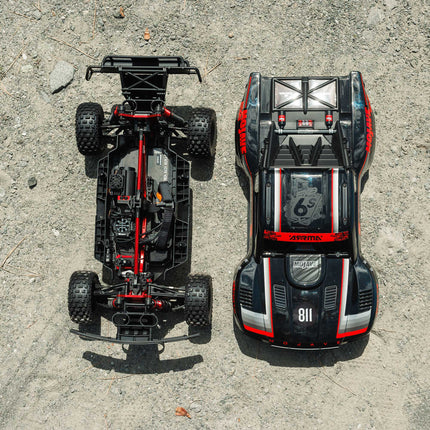 Arrma Mojave 6S EXB RTR Brushless 1/7 4WD Extreme Bash Desert Truck (Black/Red) w/2.4GHz Radio ARA7704V3T1