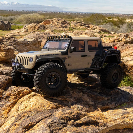 Axial SCX10 III Jeep JT Gladiator 1/10 RTR 4WD Electric Trail Rock Crawler (Tan) w/2.4GHz Radio AXI-2443T1