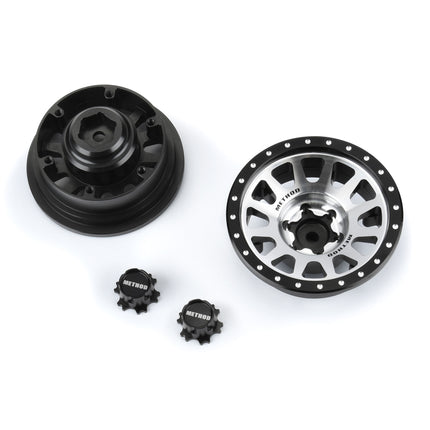 Proline 1/6 Method 305 Alum F/R 2.9" +2 Offset SCX6 Wheel Faces Silver PRO281400