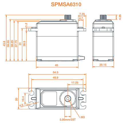Spektrum RC A6310 Ultra Torque Metal Gear Brushless Airplane Servo HV SPMSA6310