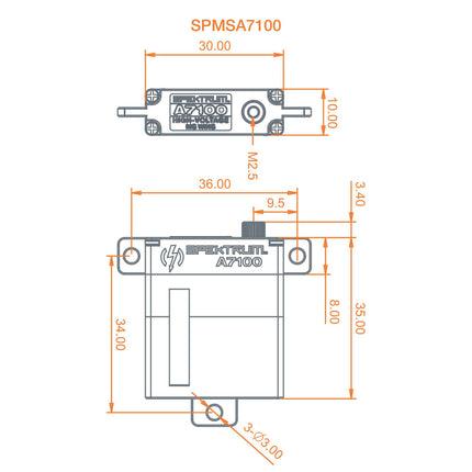 Spektrum A7100 MT/MS Metal Gear HV Wing Servo SPMSA7100