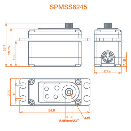 Spektrum RC S6245 Digital High Speed High Torque Waterproof Metal Gear Servo SPMSS6245
