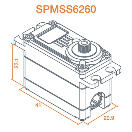 Spektrum RC S6260 Digital High Speed Low Profile Servo High Voltage SPMSS6260