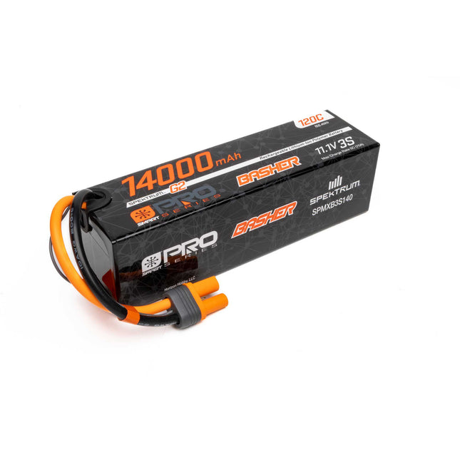Spektrum 11.1V 14000mAh 3S 120C Smart G2 Pro Basher LiPo IC5 SPMXB3S140