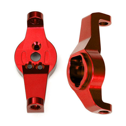 Traxxas 8232R Caster Blocks 6061-T6 Aluminum Red-Anodized Left And Right TRA8232R