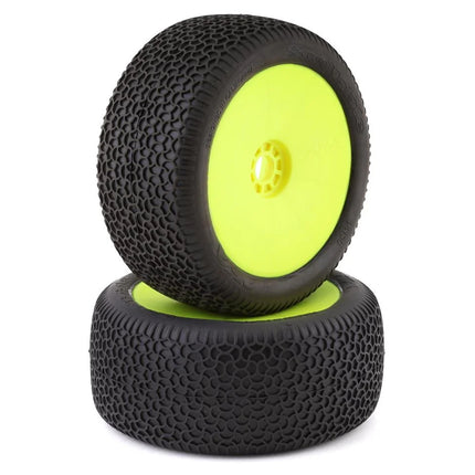 AKA EVO Scribble 1/8 Truggy Pre-Mounted Tires (Yellow) (Soft - Long Wear) AKA14130XRY