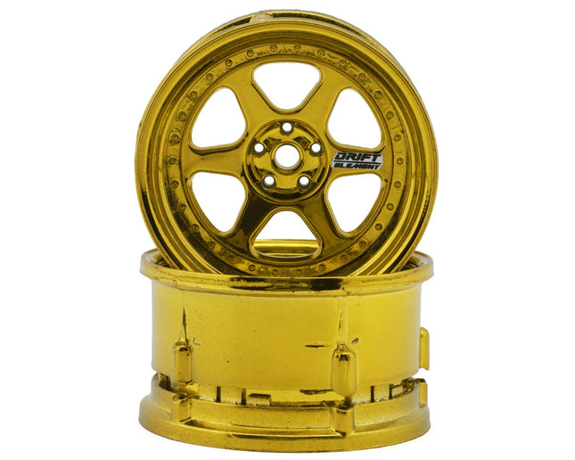 DS Racing Drift Element 6 Spoke Drift Wheels (Gold Chrome) (2) (Adjustable Offset) w/12mm Hex DS-DE-231