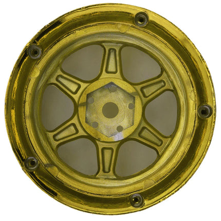 DS Racing Drift Element 6 Spoke Drift Wheels (Gold Chrome) (2) (Adjustable Offset) w/12mm Hex DS-DE-231