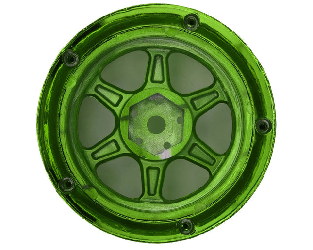 DS Racing Drift Element 6 Spoke Drift Wheels (Green Chrome) (2) (Adjustable Offset) w/12mm Hex DS-DE-232