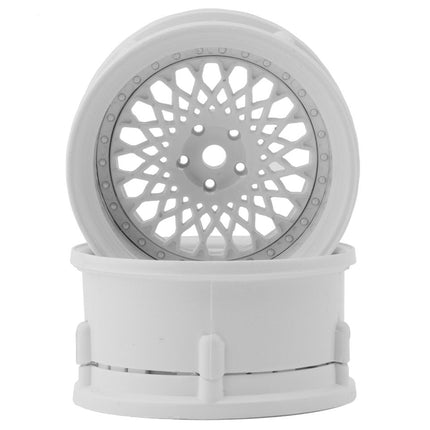 DS Racing DS-DE-301 Drift Element Mesh Drift Wheels (Triple White) (2) (Adjustable Offset) w/12mm Hex DSC-DE-301