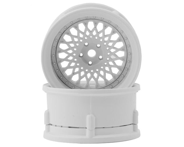 DS Racing DS-DE-301 Drift Element Mesh Drift Wheels (Triple White) (2) (Adjustable Offset) w/12mm Hex DSC-DE-301