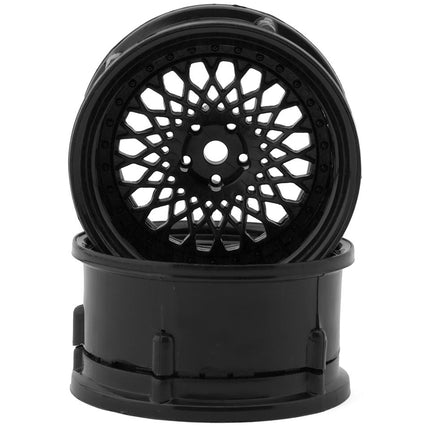 DS Racing DS-DE-305 Drift Element Mesh Drift Wheels (Triple Black) (2) (Adjustable Offset) w/12mm Hex DSC-DE-305