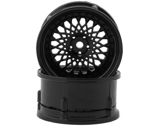 DS Racing DS-DE-305 Drift Element Mesh Drift Wheels (Triple Black) (2) (Adjustable Offset) w/12mm Hex DSC-DE-305