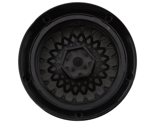 DS Racing DS-DE-307 Drift Element Mesh Drift Wheels (Triple Black w/Gold Rivets) (2) (Adjustable Offset) w/12mm Hex DSC-DE-307