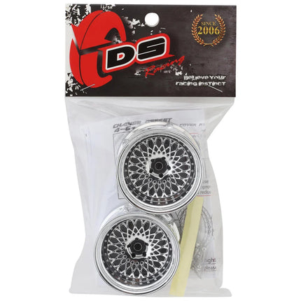 DS Racing DS-DE-308 Element Mesh 1/10 Drift Wheels (Tri Chrome) (2) (Adjustable Offset) w/12mm Hex DSC-DE-308