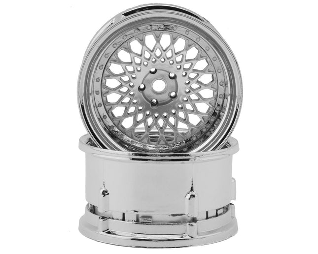DS Racing DS-DE-315 Element Mesh 1/10 Drift Wheels (Silver w/Chrome Lip) (2) (Adjustable Offset) w/12mm Hex DSC-DE-315