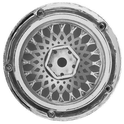 DS Racing DS-DE-315 Element Mesh 1/10 Drift Wheels (Silver w/Chrome Lip) (2) (Adjustable Offset) w/12mm Hex DSC-DE-315