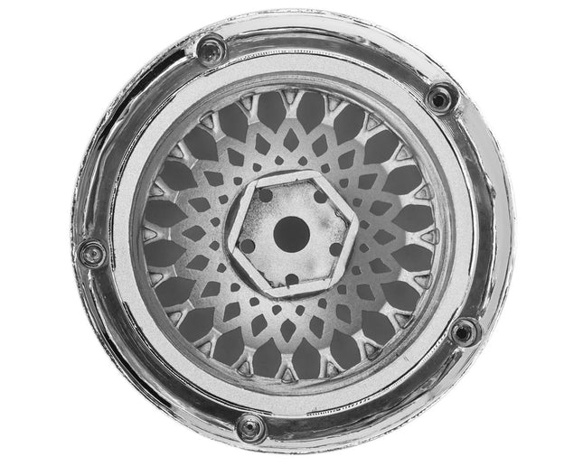 DS Racing DS-DE-315 Element Mesh 1/10 Drift Wheels (Silver w/Chrome Lip) (2) (Adjustable Offset) w/12mm Hex DSC-DE-315