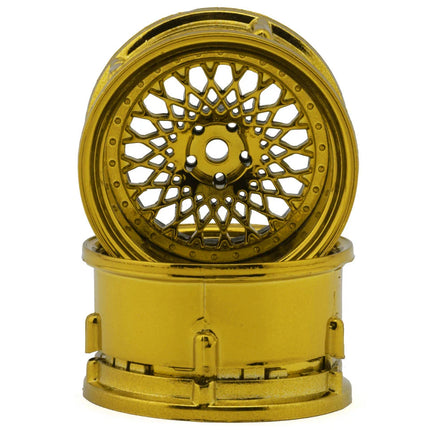 DS Racing DS-DE-331 Element Mesh 1/10 Drift Wheels (Gold Chrome) (2) (Adjustable Offset) w/12mm Hex DSC-DE-331