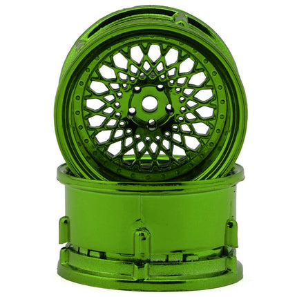 DS Racing DS-DE-332 Element Mesh 1/10 Drift Wheels (Green Chrome) (2) (Adjustable Offset) w/12mm Hex DSC-DE-332